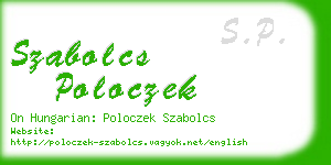 szabolcs poloczek business card